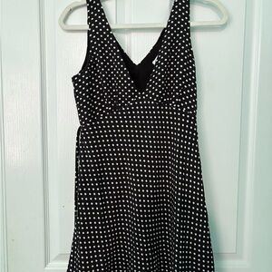 Princess Polly NELLIE MINI DRESS BLACK POLKA DOT
